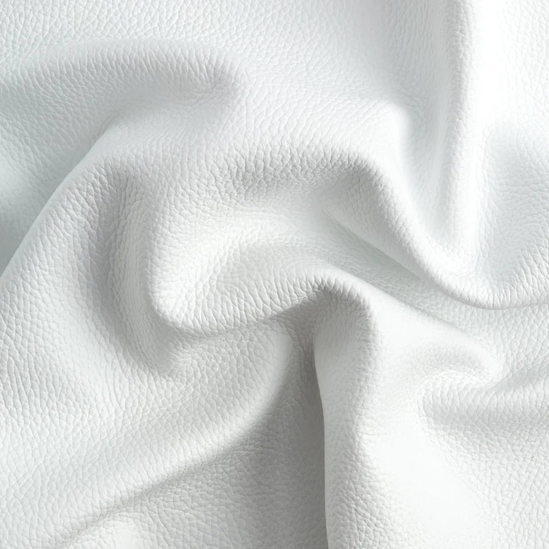 Leather Bright White Italian Pebble Grain Quarter hide