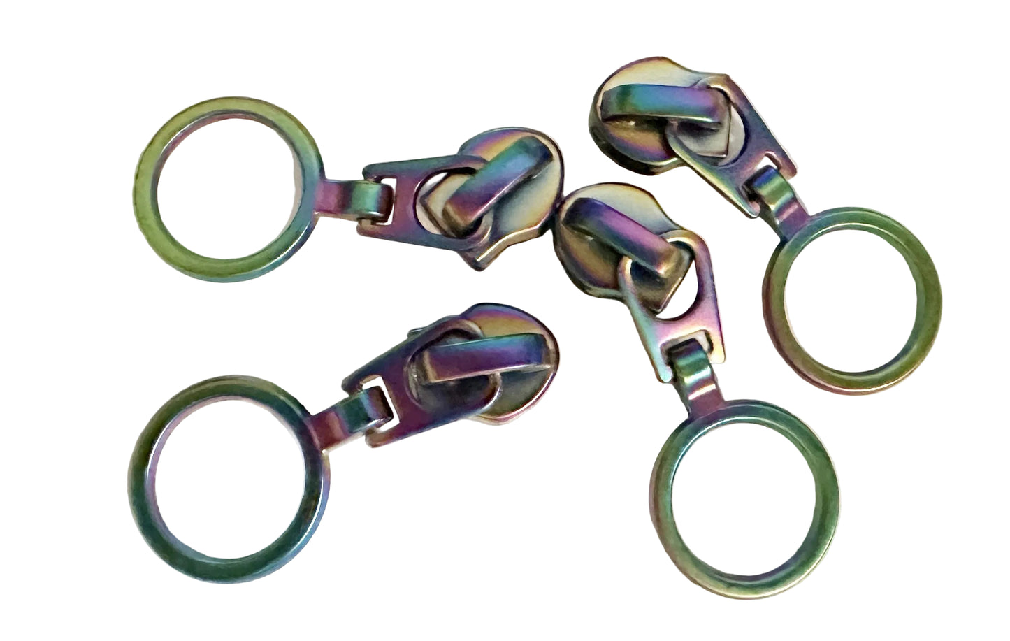#5 Zipper Pull Ring Set of 4