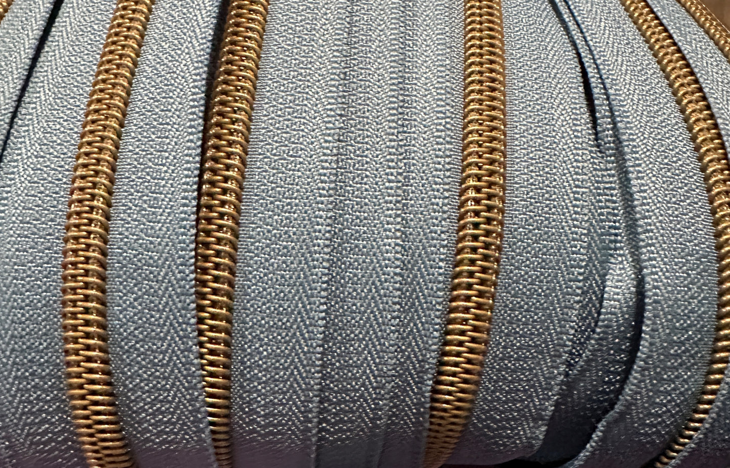 Antique Brass #5 Zipper Tape by the 3 yard cut