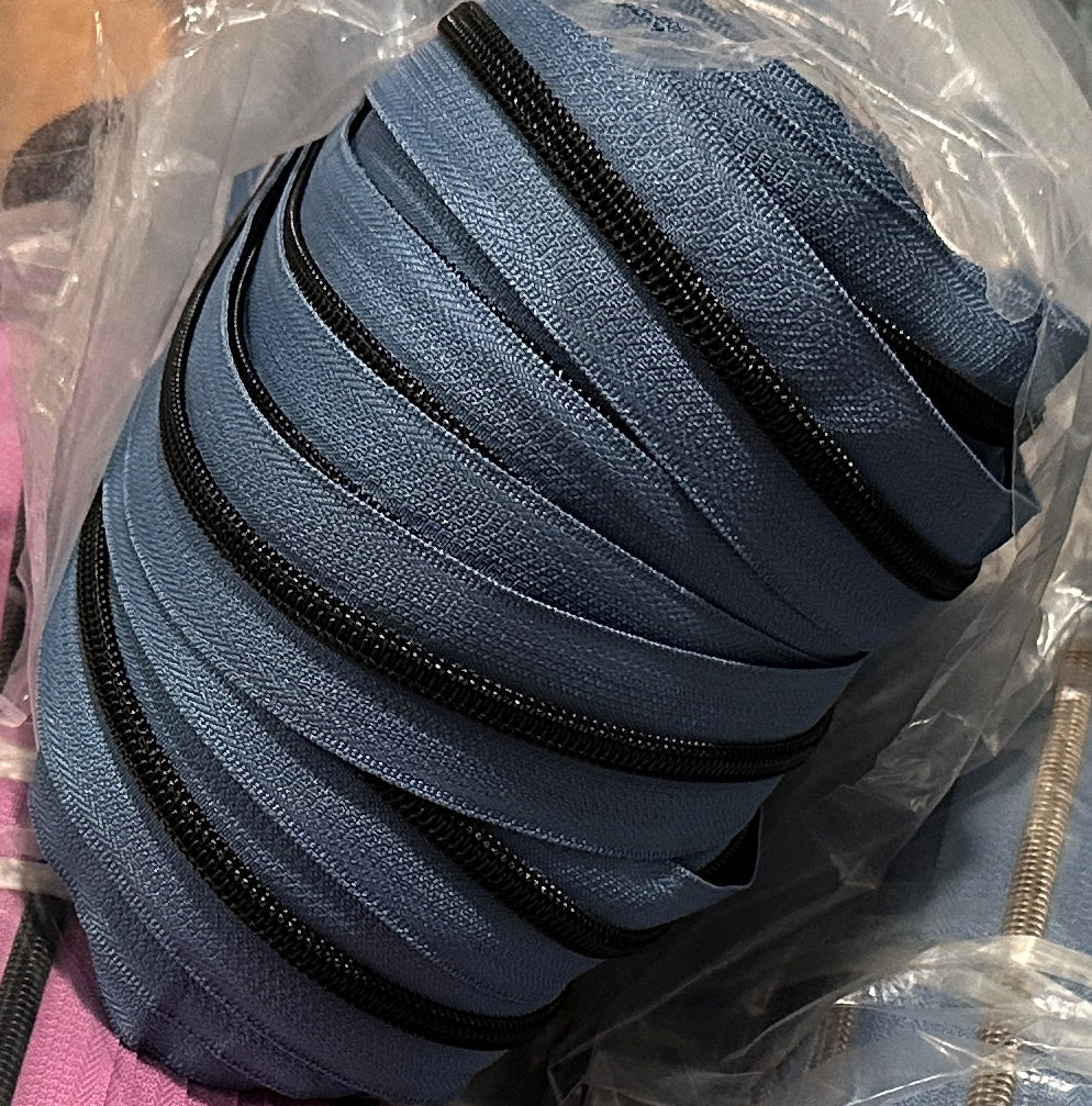 Matte Black #5 Zipper Tape by the 3 yard cut