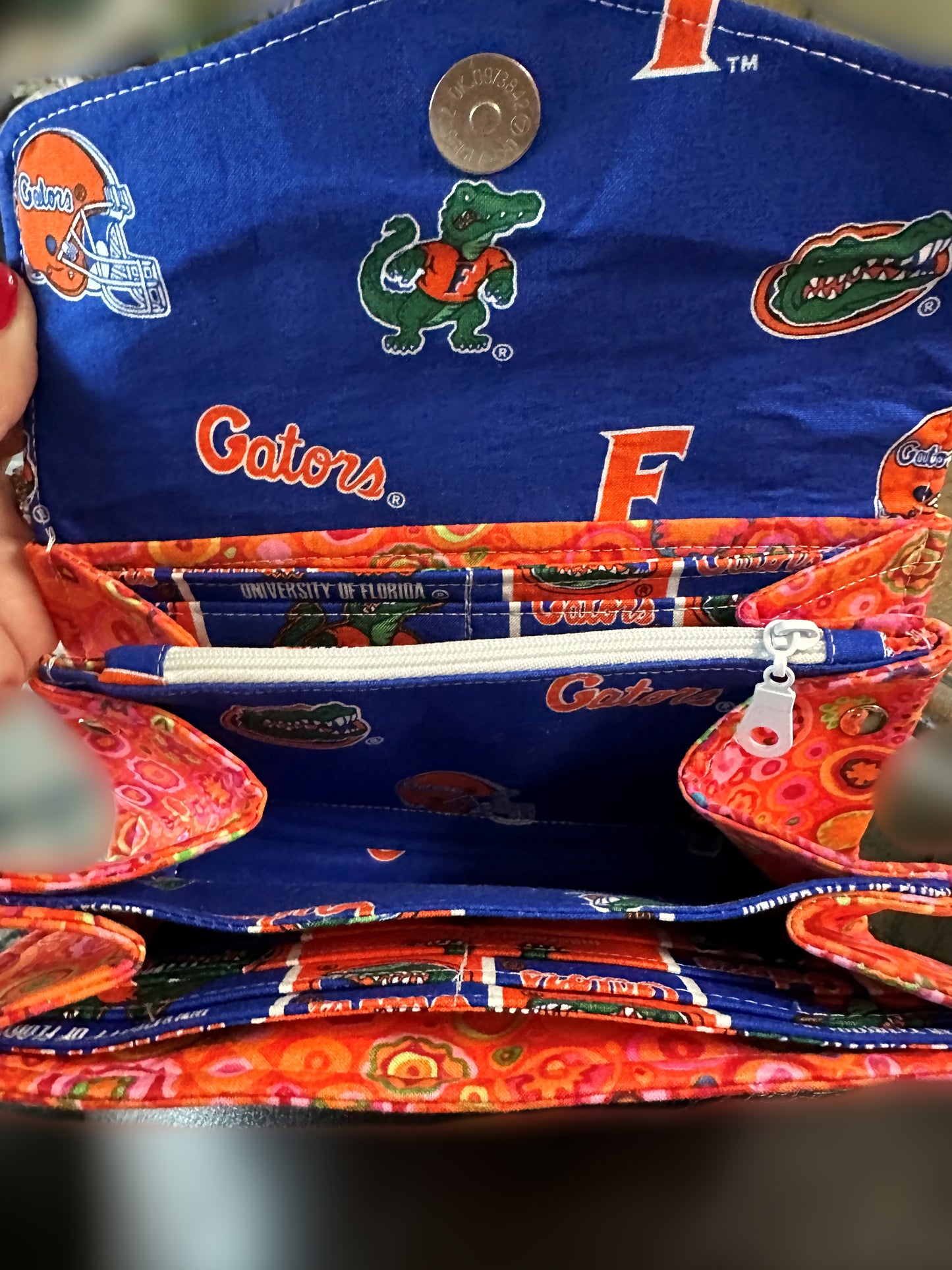 Necessary Clutch Wallet NCW Organizer Credit Cards Zippered Sports Teams Chiefs Gators