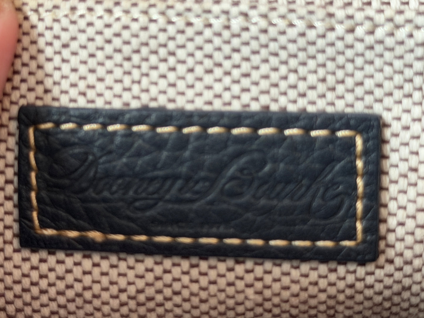 Designer Dooney Bourke Dark Navy Taupe Leather