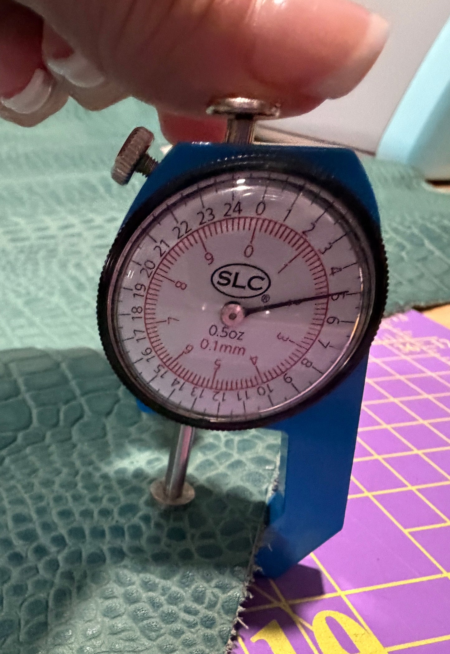 Leather Hide Half Hide Teal Crocodile