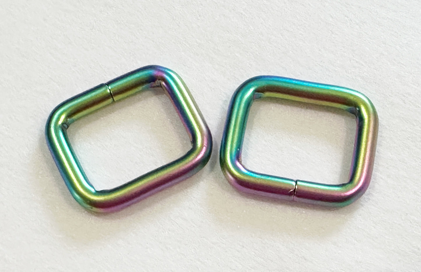 3/4" Square Rings Matte Black or Matte Rainbow set of 4