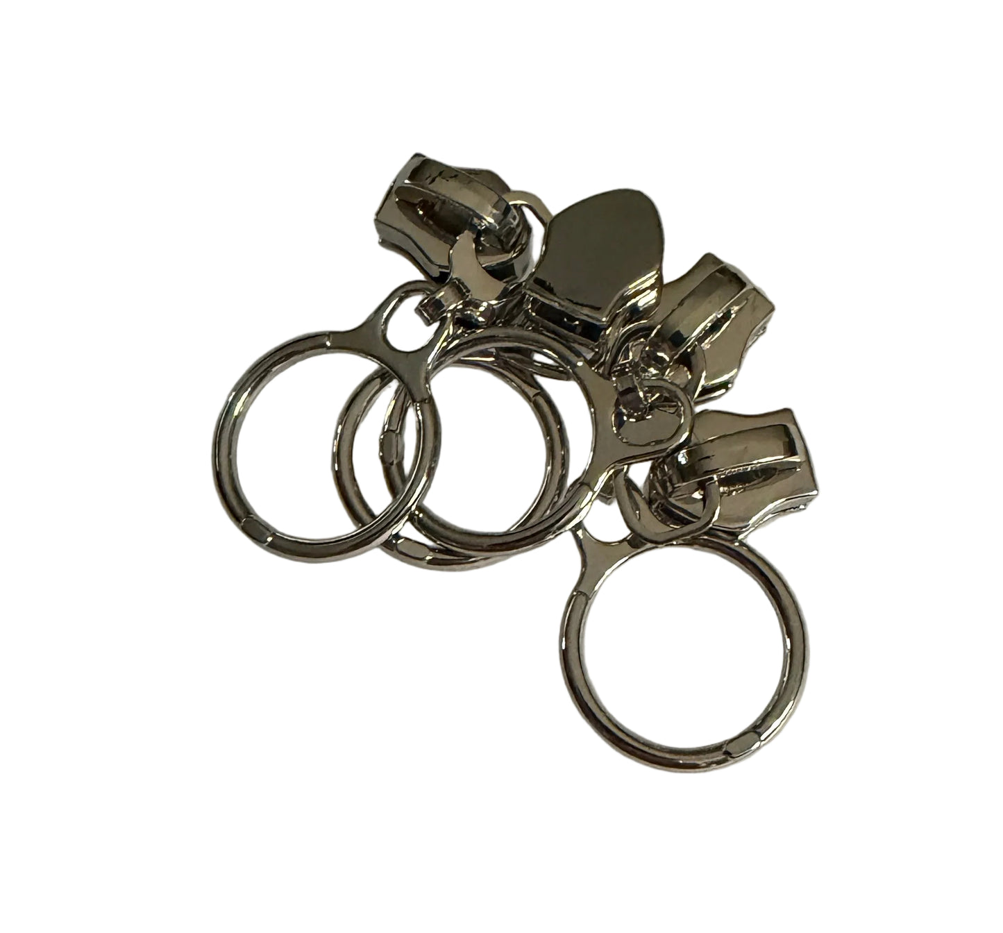 #5 or # 3 Zipper Pull Ring Set of 4