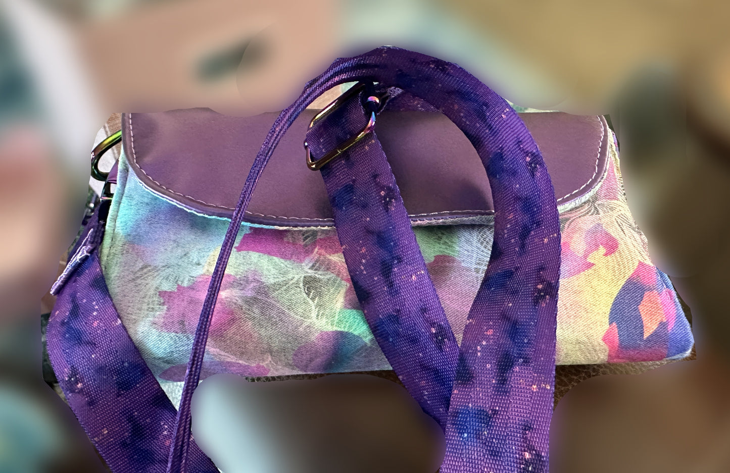 Fold N Go Crossbody Leopard Purple a pattern by Sew Yours