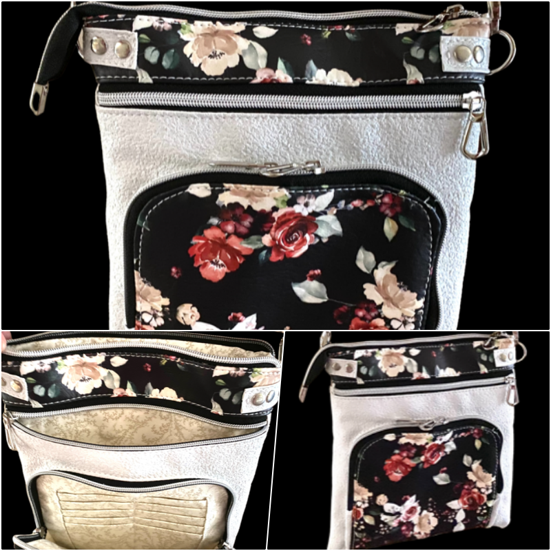 Crossbody Organizer Adjustable Grease Vinyl fabric - Kaylee Crossbody