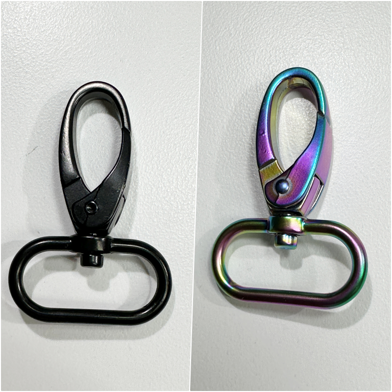 1" Swivel Snap Hooks Matte Black or Matte Rainbow Set of 2