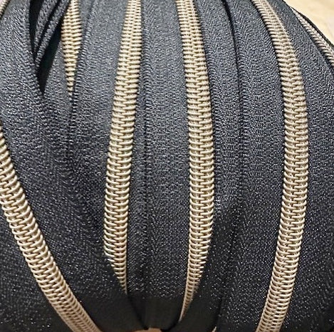 Antique Brass #5 Zipper Tape by the 3 yard cut