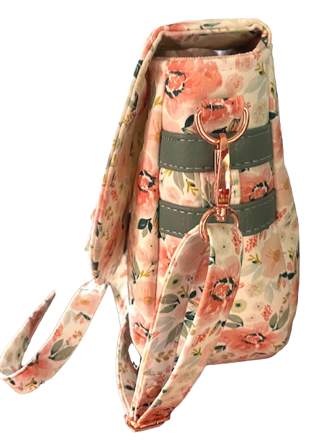 Mountain Saddle Bag Llama Pink with Brown Vinyl or Pink Flowers Purse Crossbody Bag