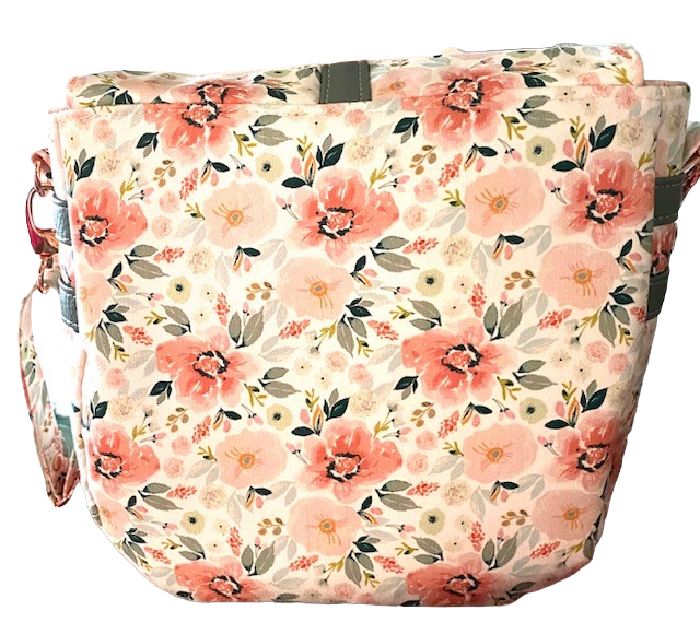 Mountain Saddle Bag Llama Pink with Brown Vinyl or Pink Flowers Purse Crossbody Bag