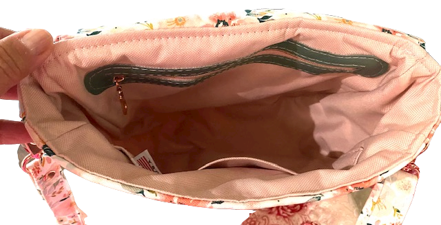 Mountain Saddle Bag Llama Pink with Brown Vinyl or Pink Flowers Purse Crossbody Bag