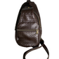 Retro Style Sling Bag Chocolate Basket Weave Vinyl Amazon Sand Leopard