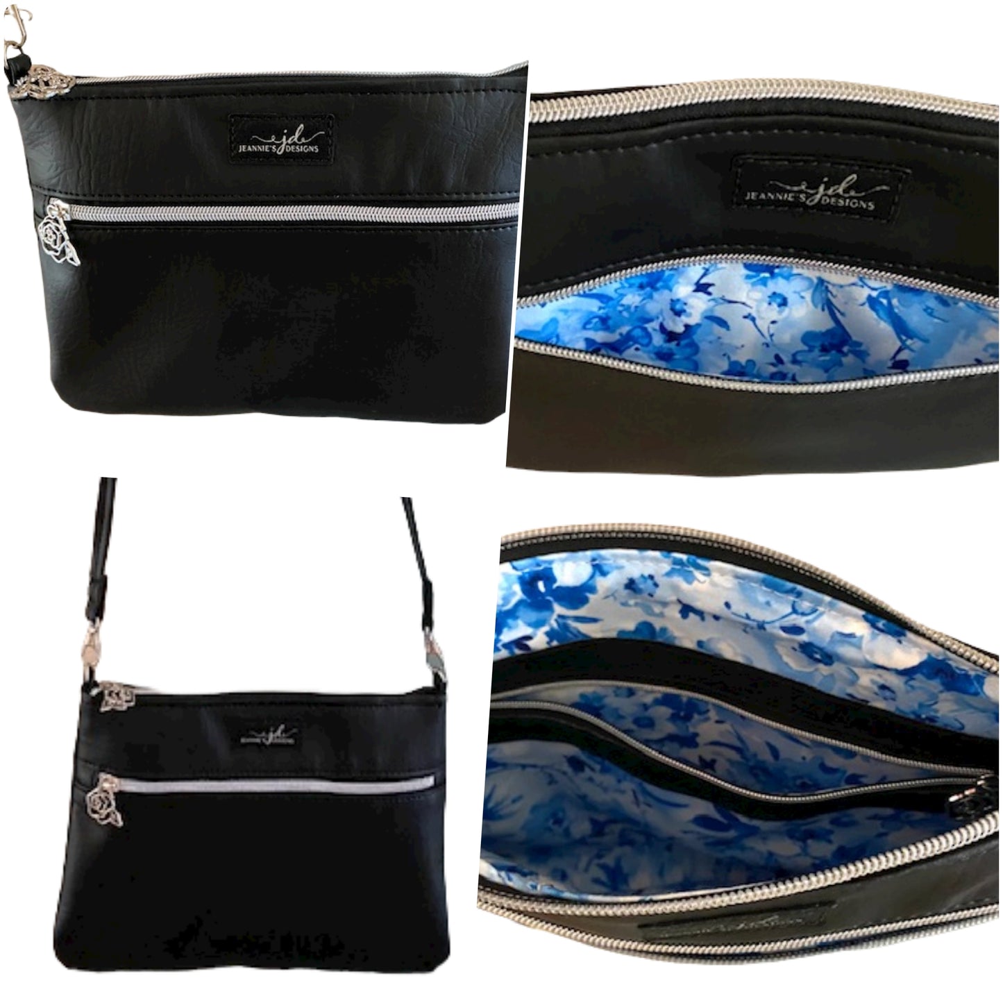 Crossbody Purse Bag Pouch Black Pink or Burgundy