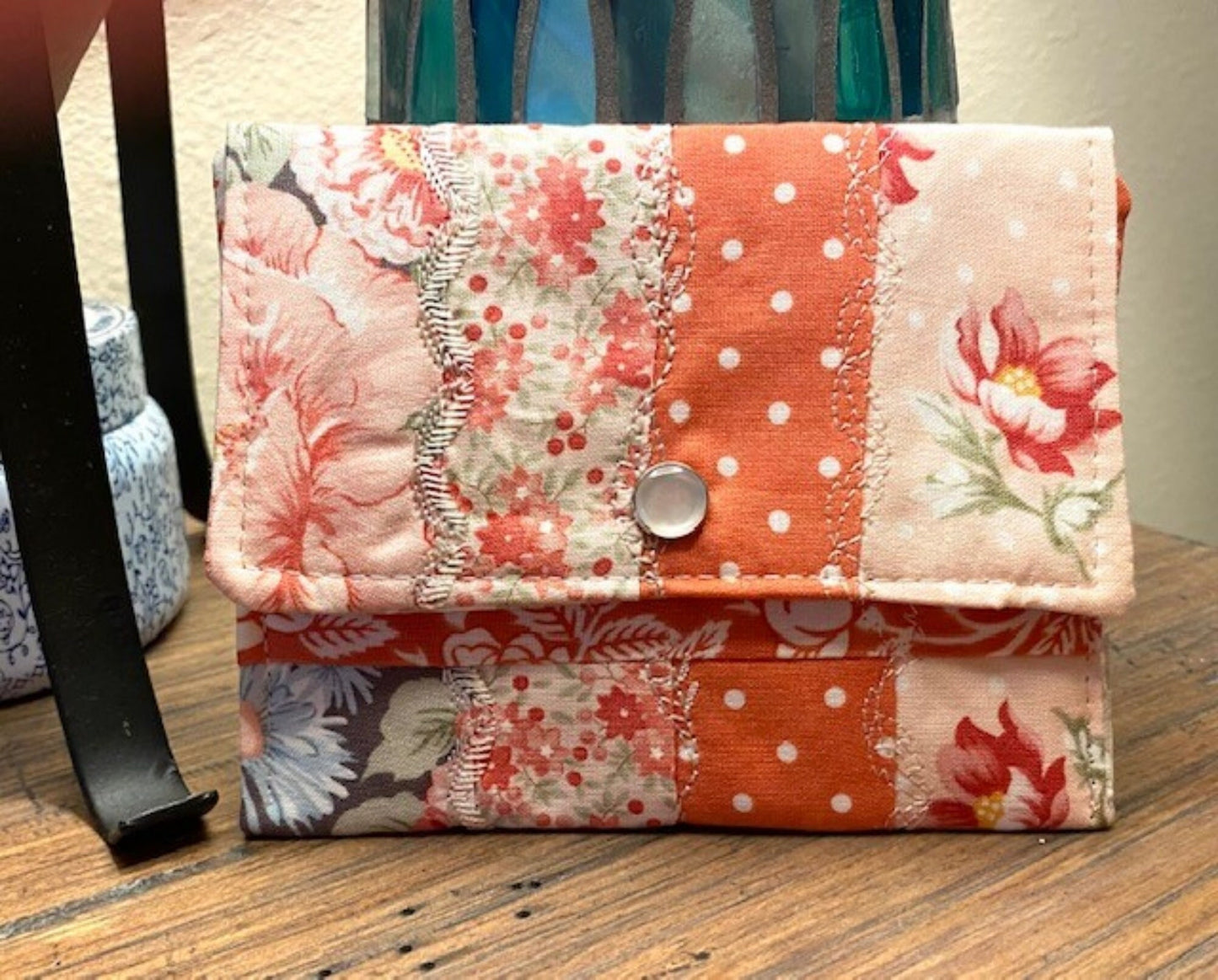Tote Purse Handbag Patchwork Sanctuary fabric 3 Sisters Matching Wallet too