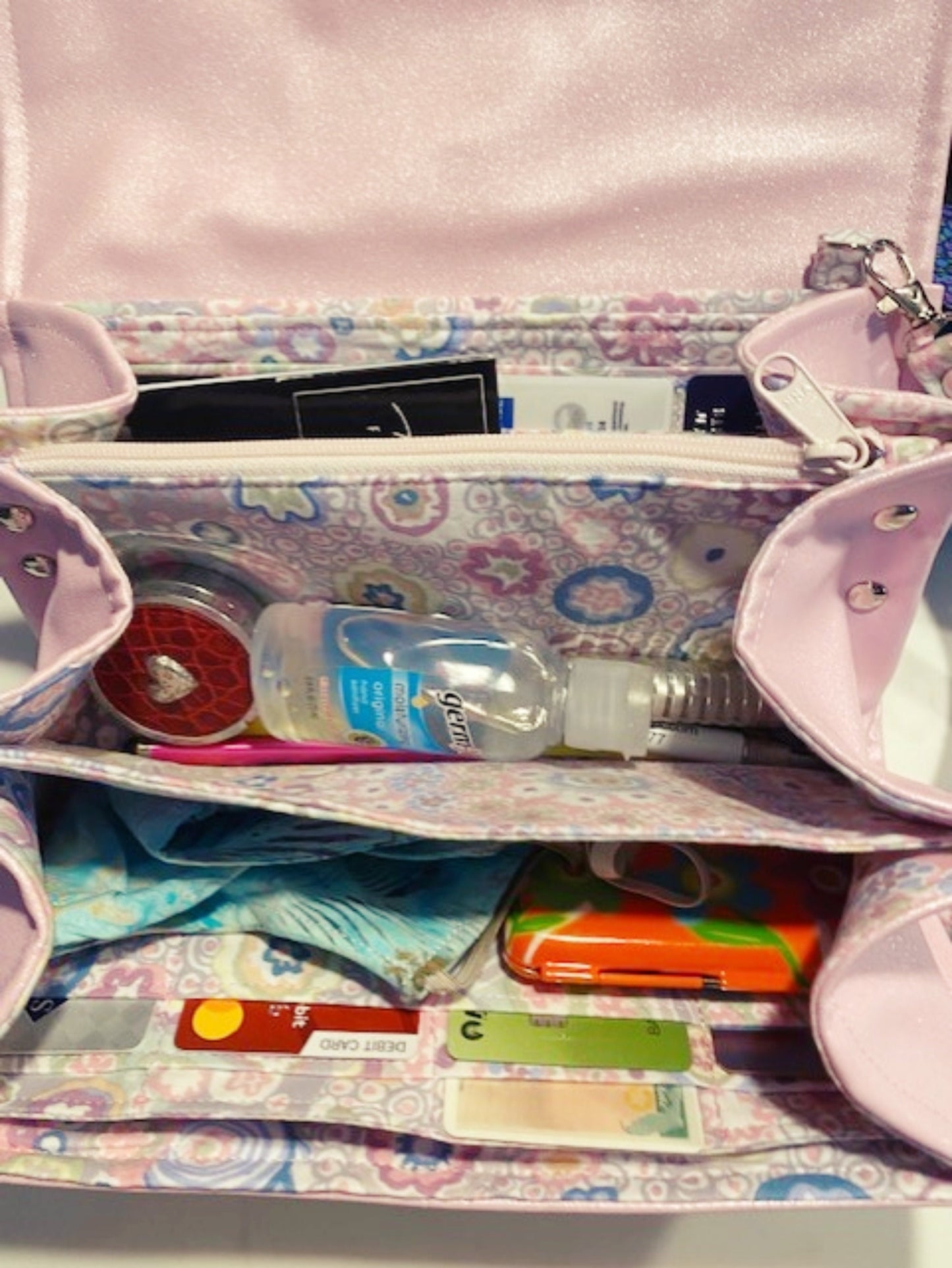 XL Necessary Clutch Wallet NCW Organizer Credit Cards Zippered Crossbody Black Smooth Vinyl Cheetah inside