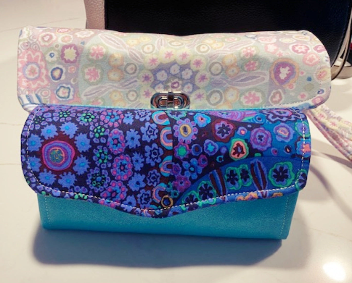 XL Necessary Clutch Wallet NCW Organizer Credit Cards Zippered Crossbody Black Smooth Vinyl Cheetah inside