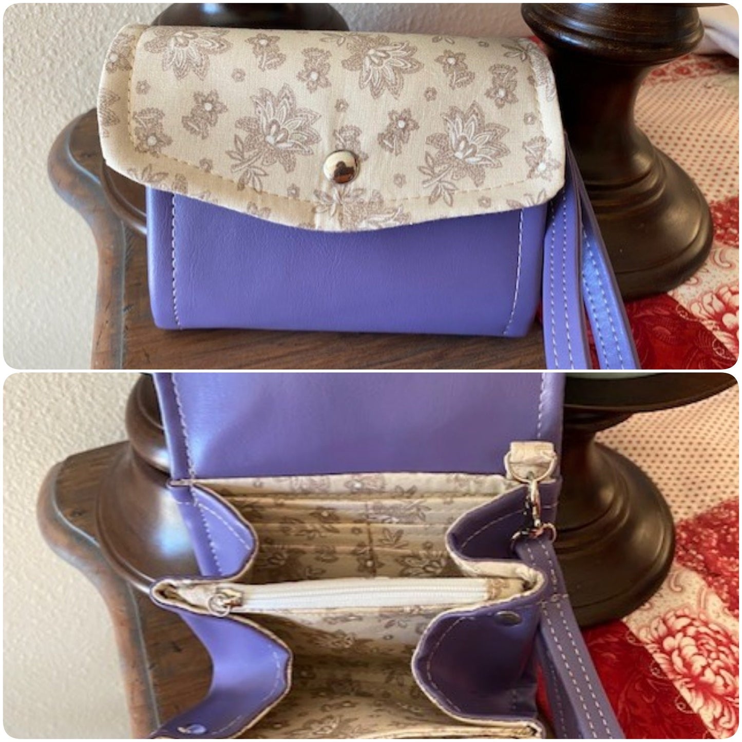 Ready to Ship Necessary Clutch Wallet Mini NCW Organizer Credit Cards Zippered Purple or Aqua