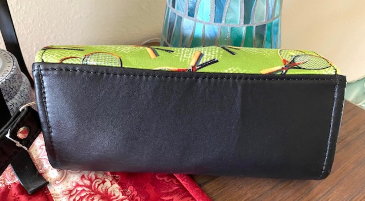 Ready to Ship Necessary Clutch Wallet NCW Organizer Credit Cards Zippered Black Vinyl Tennis Anyone?