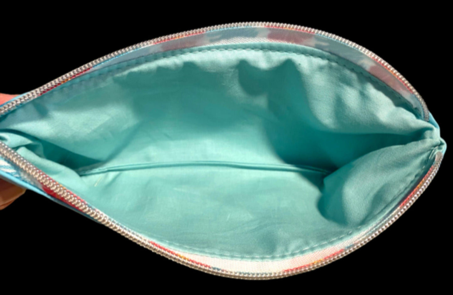 Ready to Ship Ladies Pouch Wallet Zippered Aqua Teal Vinyl