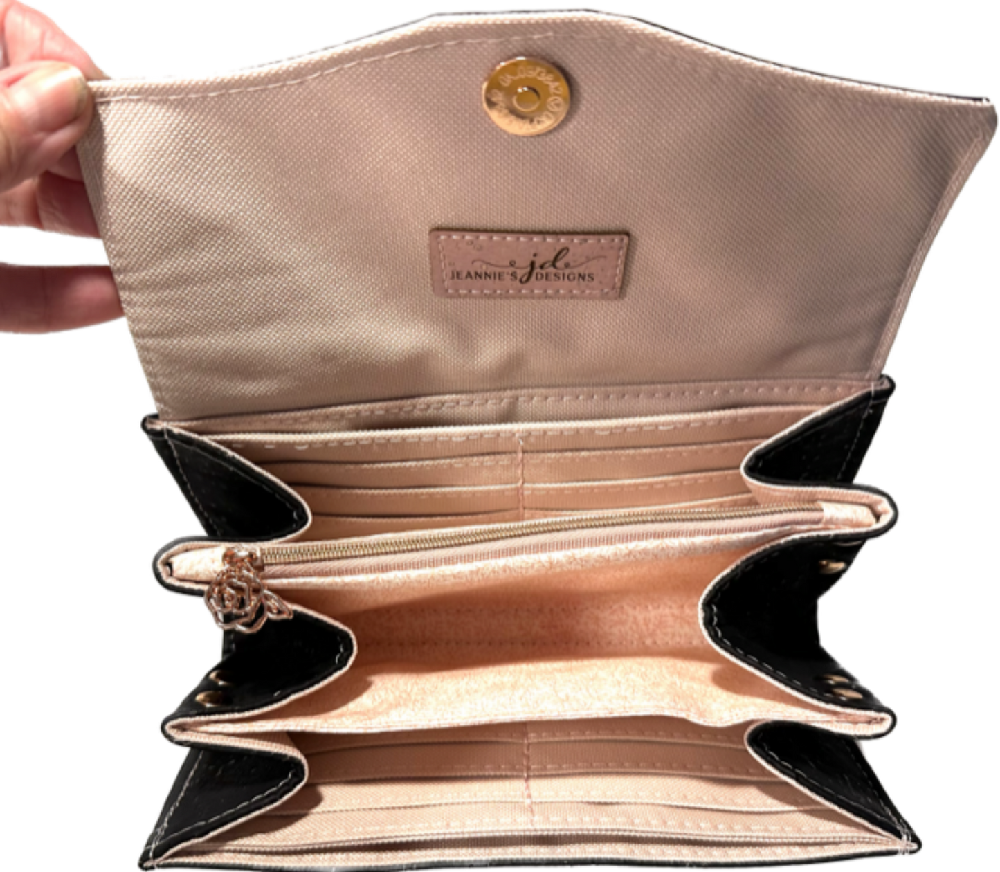 Black Cork Pin Interior Necessary Clutch Wallet Organizer