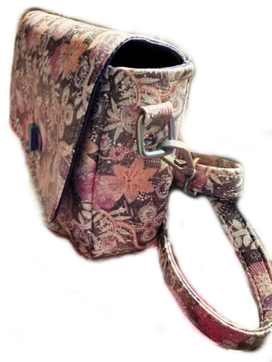 Carrie - Crossbody Shoulder Purse Bag Cork Purple Floral