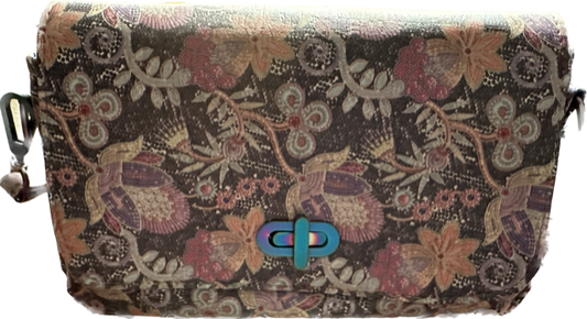 Carrie - Crossbody Shoulder Purse Bag Cork Purple Floral