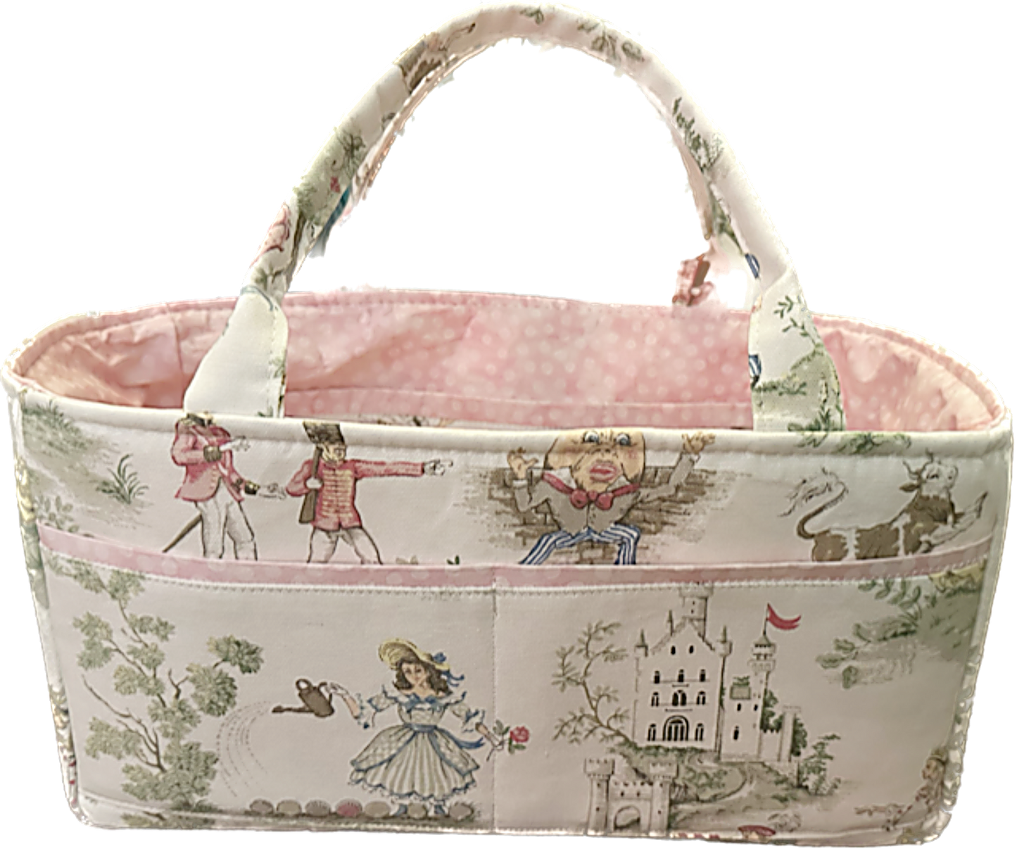 Diaper Caddy Storage Organizer Baby's room Diapers Bottles Over the Moon Nursery Rhyme Toile