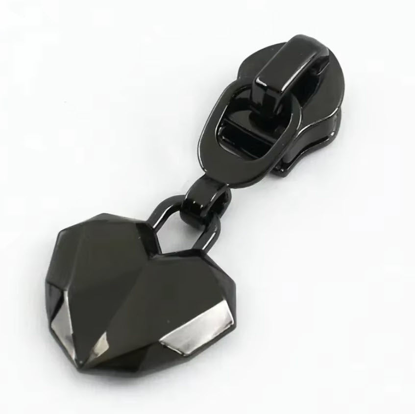 #5 Zipper Pulls Beveled Hearts