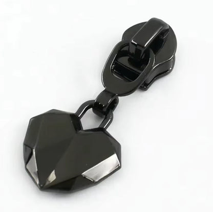 #5 Zipper Pulls Beveled Hearts