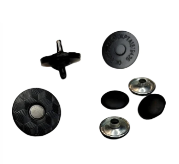 Magnetic Snap 18mm Rivet Black Matte or Antique Brass Set of 2