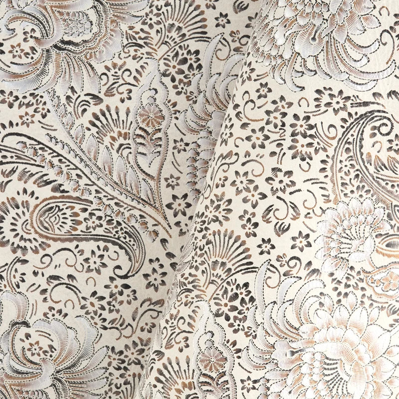 Printed Metallic Paisley Single Shoulder
