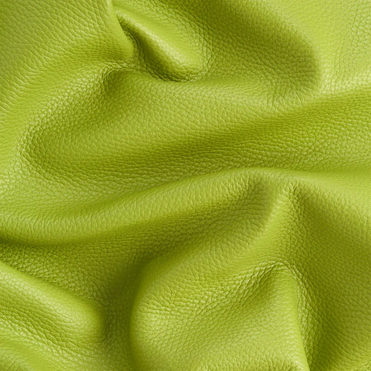 Leather Grass Green Italian Pebble Grain Quarter hide