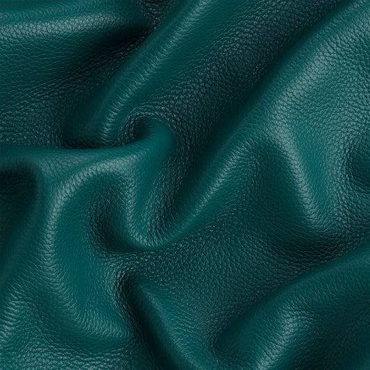 Leather Pavone (Blue Green) Italian Pebble Grain Quarter hide