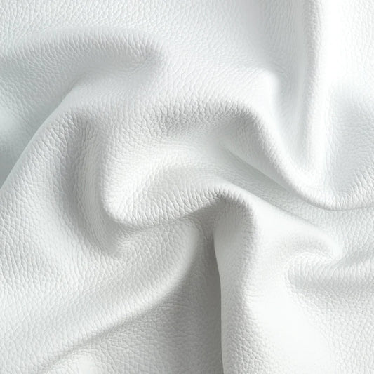 Leather Bright White Italian Pebble Grain Quarter hide