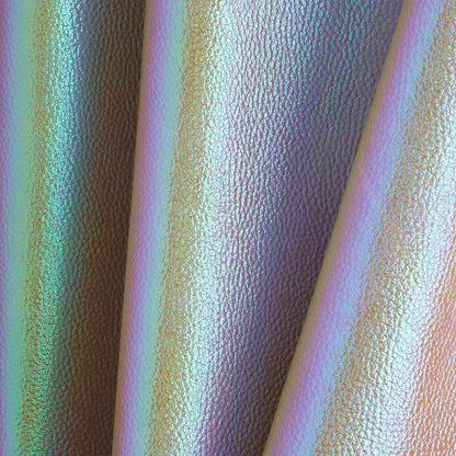 Leather Iridescent Blue Green Or Iridescent Pebble Grain Quarter hide