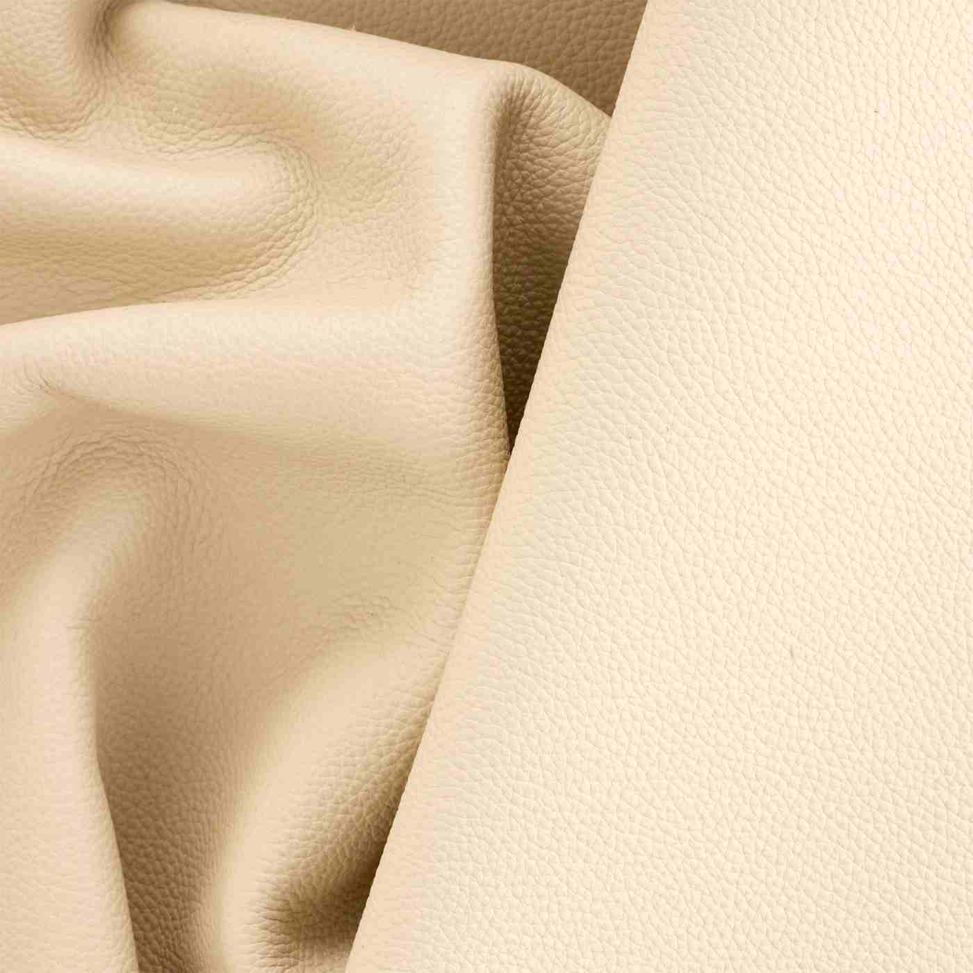 Leather Ivory Italian Pebble Grain Quarter hide