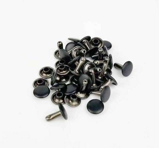 Double Cap Rivets Matte Black, Matte Rainbow or Antique Brass