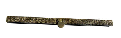 Embossed Purse Bar Clasp Sold Individually 7.5" Antique Brass