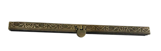 Embossed Purse Bar Clasp Sold Individually 7.5" Antique Brass