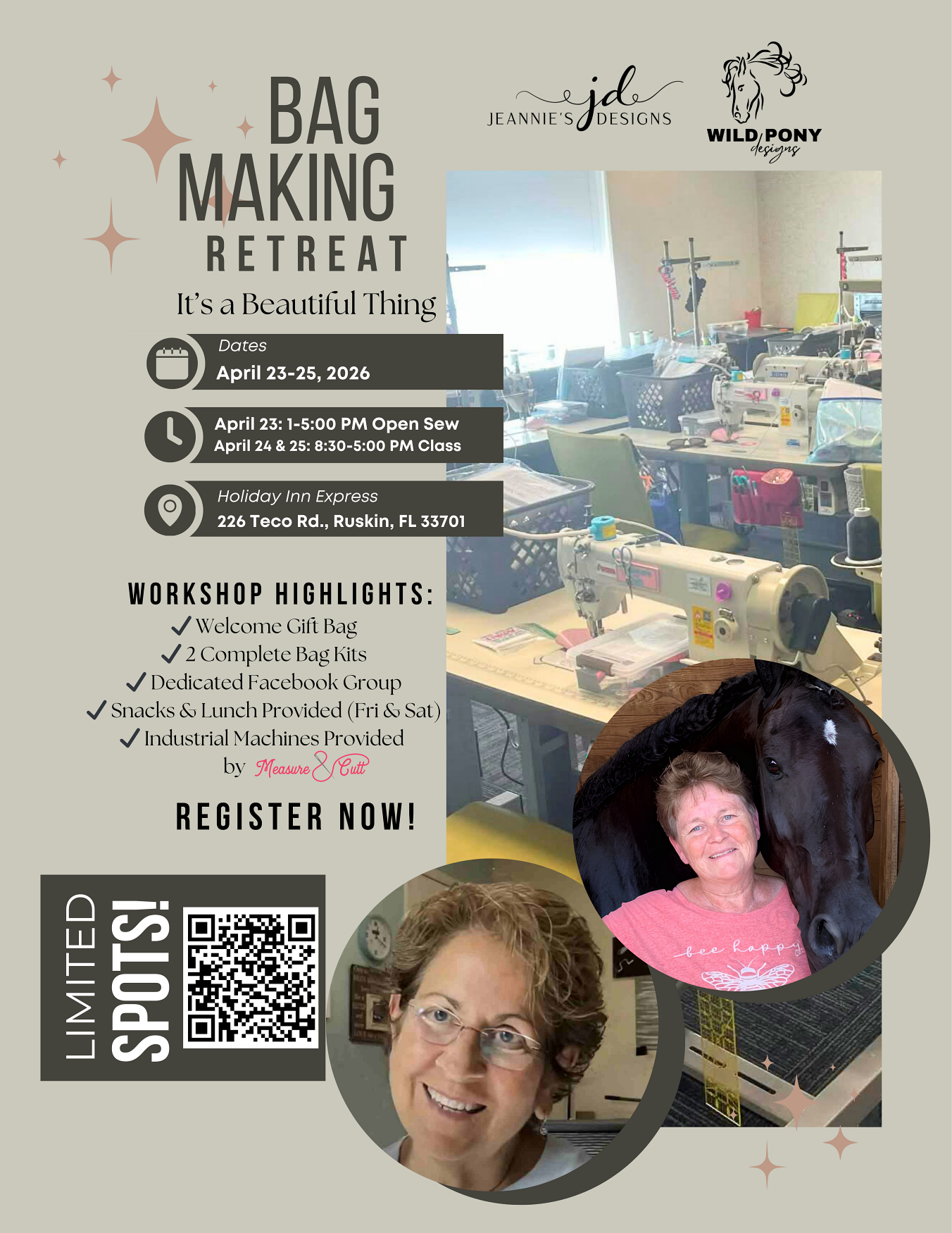 Barbie & Lori Bag Making Retreat - Registration Opens January 12 at 9 am eastern