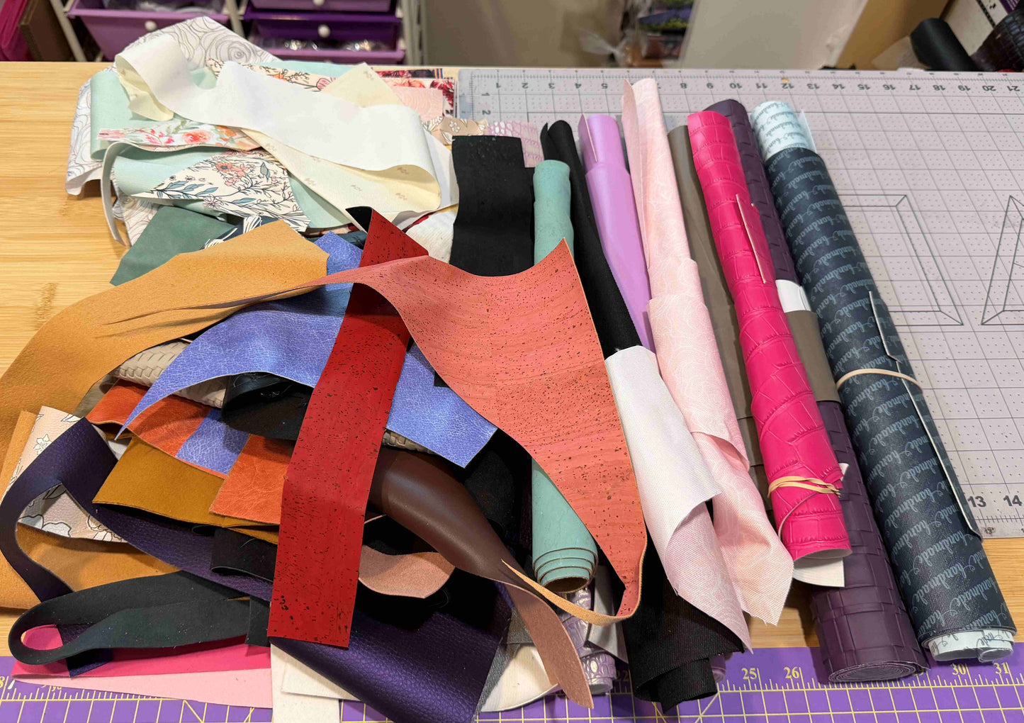Scrap Boxes - Not really scraps! Vinly, WPC, WRC, Nylon, Zipper Tape & Leather