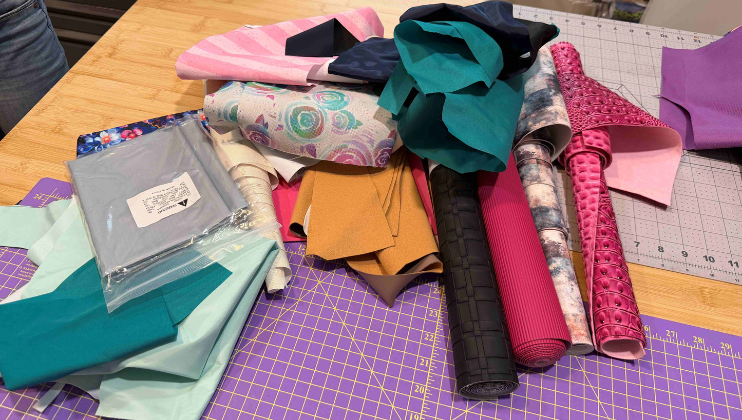 Scrap Boxes - Not really scraps! Vinly, WPC, WRC, Nylon, Zipper Tape & Leather