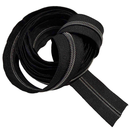 Gunmetal Zipper Tape 3 yard cut