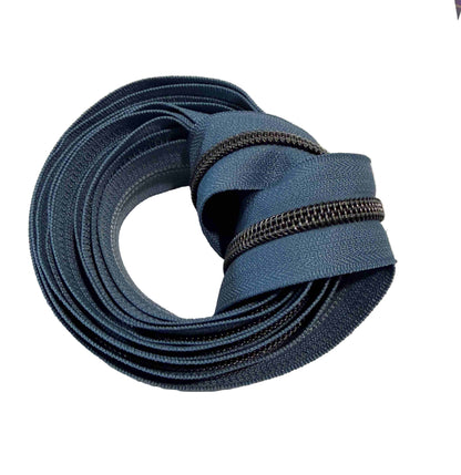 Gunmetal Zipper Tape 3 yard cut