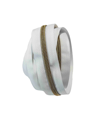 Light Gold #5 Zipper Tape by the 3 yard cut