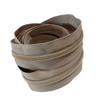 Light Gold #5 Zipper Tape by the 3 yard cut