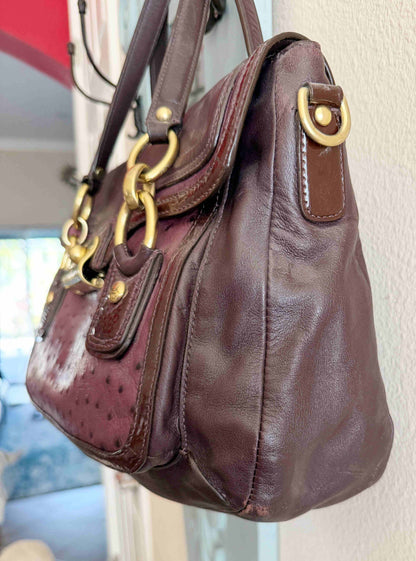 Designer Coach Handbag Eggplant Leather