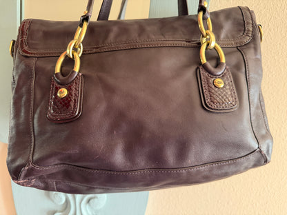 Designer Coach Handbag Eggplant Leather