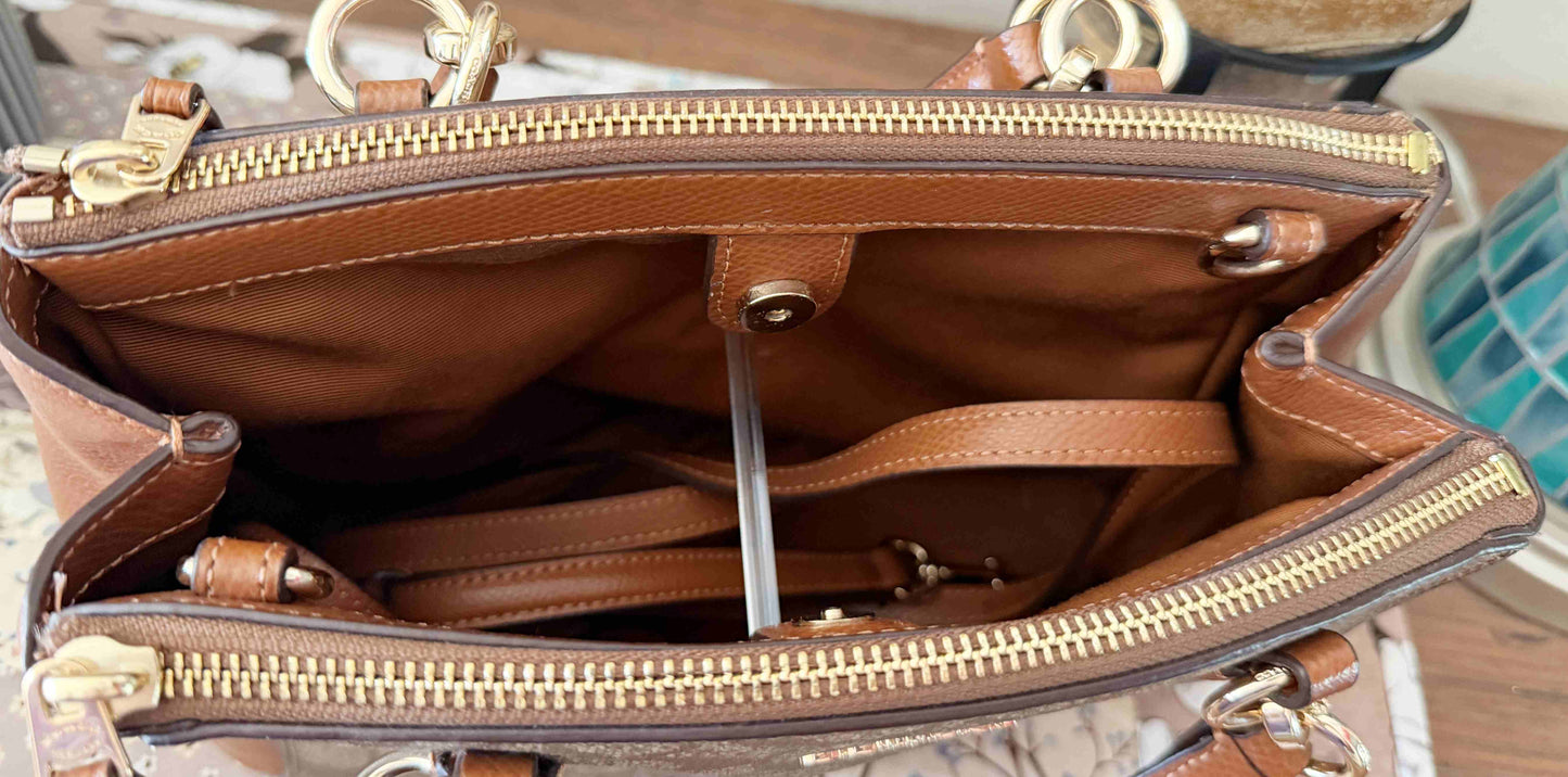 Designer Coach Handbag Small Tan leather